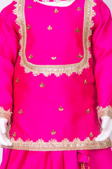 Magenta Pink Silk Lehenga