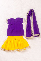 Purple and Yellow Sharara Suit