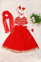 Red Rayon Lehenga set