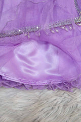 Lavender Net and Sequins Lehenga