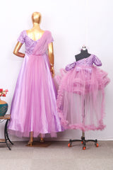 Lavender Ruffled DressMother Daughter Combo Set