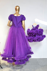 Purple Ruffled Mother Daughter combo