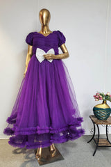 Purple Ruffled Mother Daughter combo