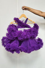 Purple Ruffled Mother Daughter combo