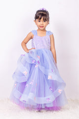 Lavender Frilly Mom and Daughter Gown