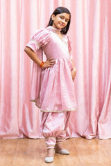 Pink Mukaish work organza Suit