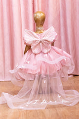 Baby Pink Heavy Satin Princess Frock