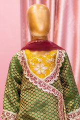 Green & Mustard Brocade Sharara Suit