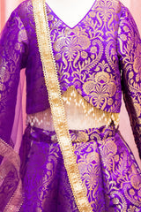 Royal Amethyst Brocade Lehenga Set