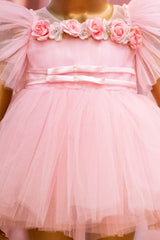 Pink Floral Tulle Frock
