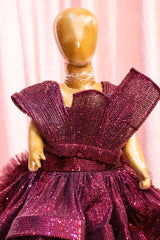 Royal Plum Sparkle Trail Gown