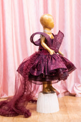 Royal Plum Sparkle Trail Gown