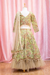 Embroidered Green Lehenga Choli