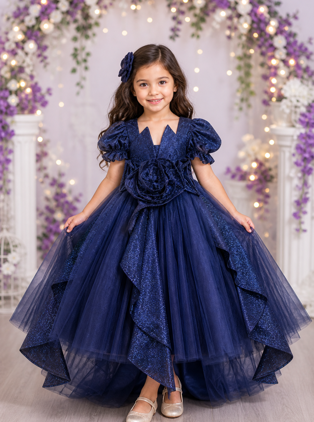 Navy Blue Princess Merida Gown