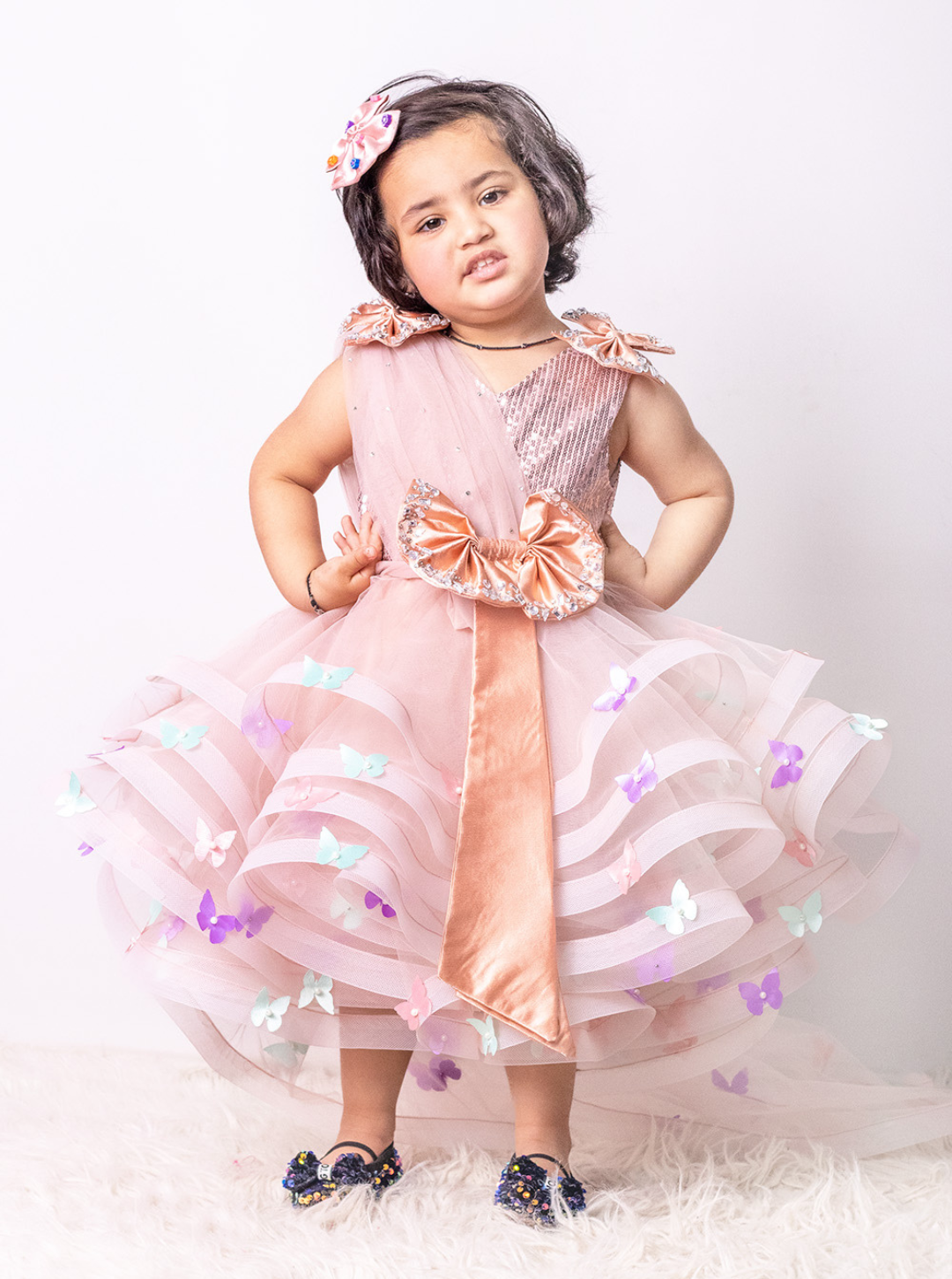 Light Peach Butterfly Dress