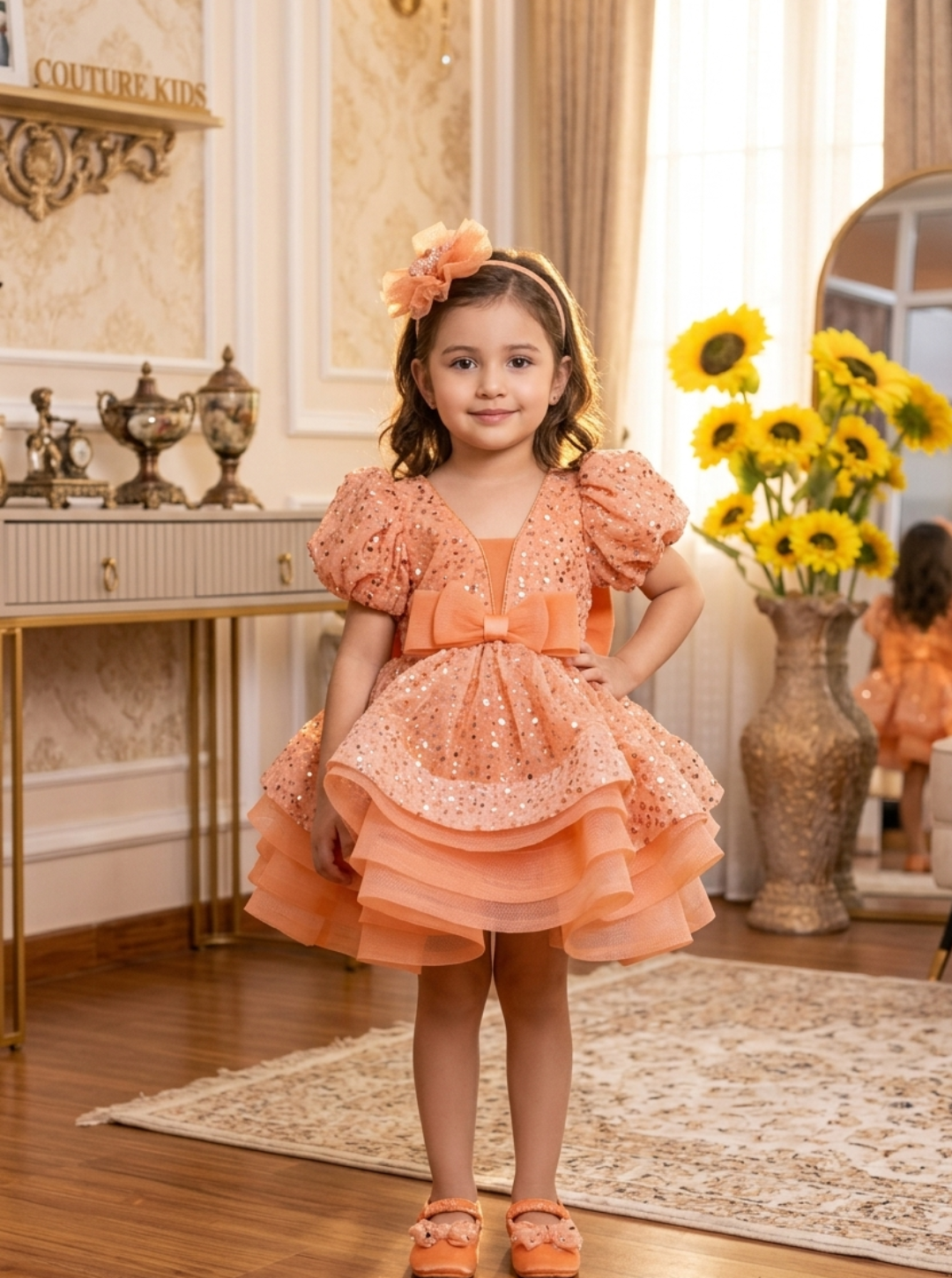 Orange Color Birthday Dress