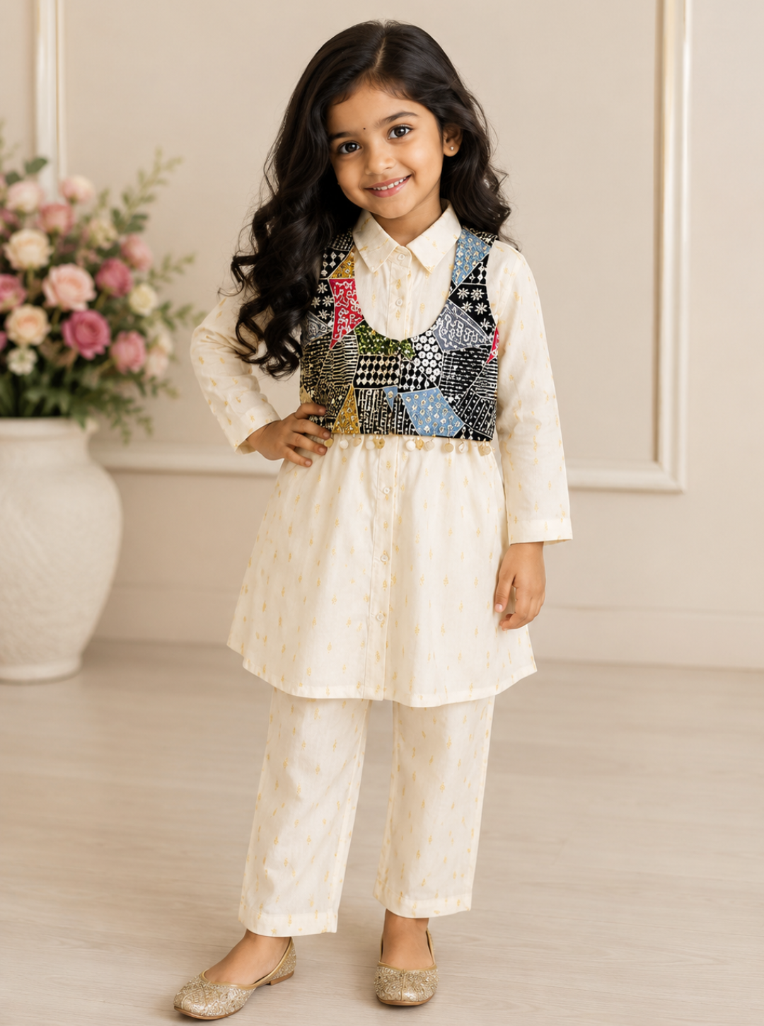 Indo-western Kurta Pant Set with Jacket