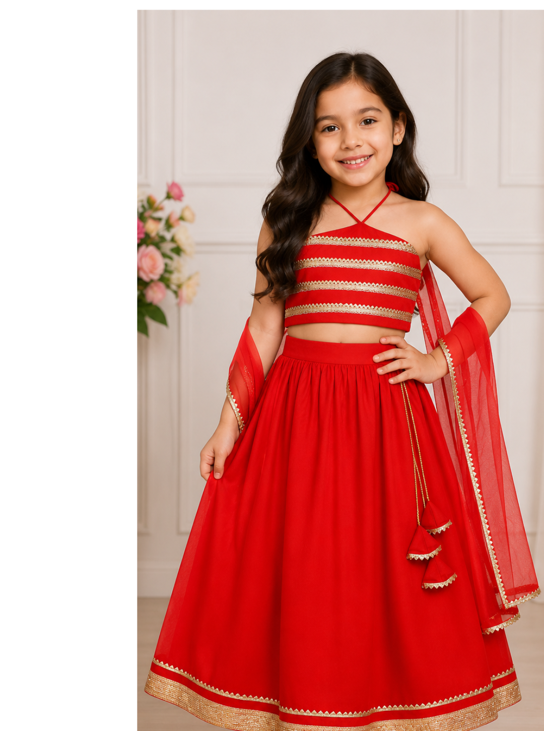 Red Rayon Lehenga set