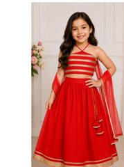Red Rayon Lehenga set