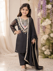 Black Georgette Ethnic Suit