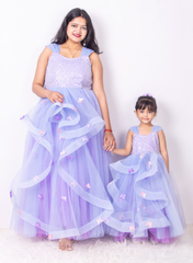 Lavender Frilly Mom and Daughter Gown