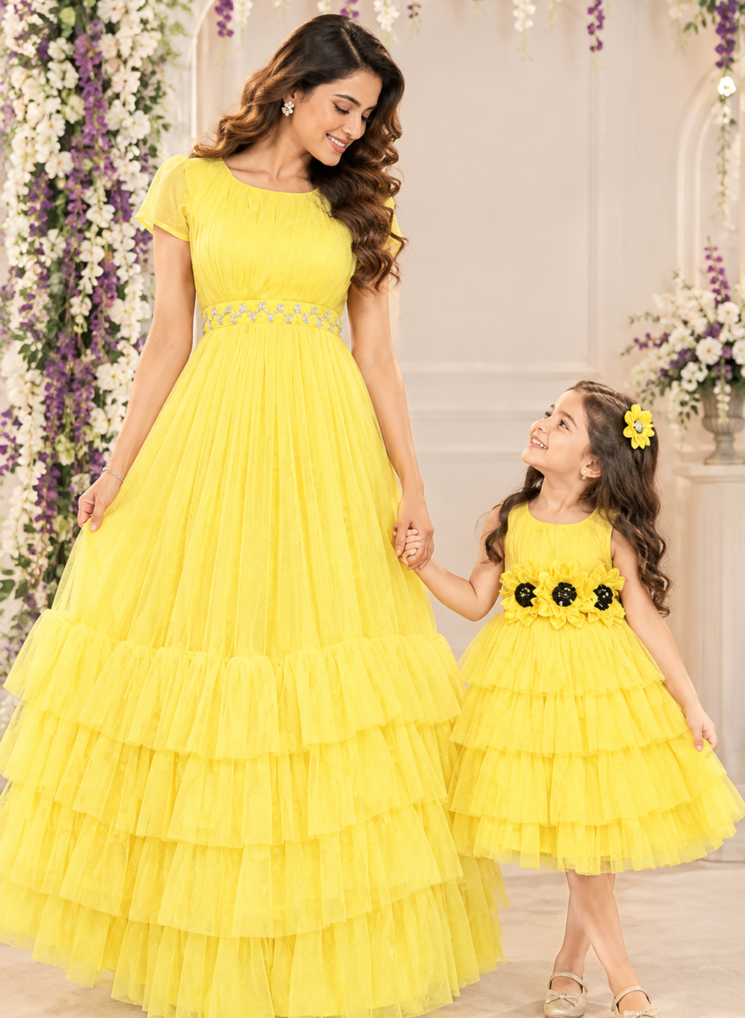 Sunflower Theme Mother Daughter Combo