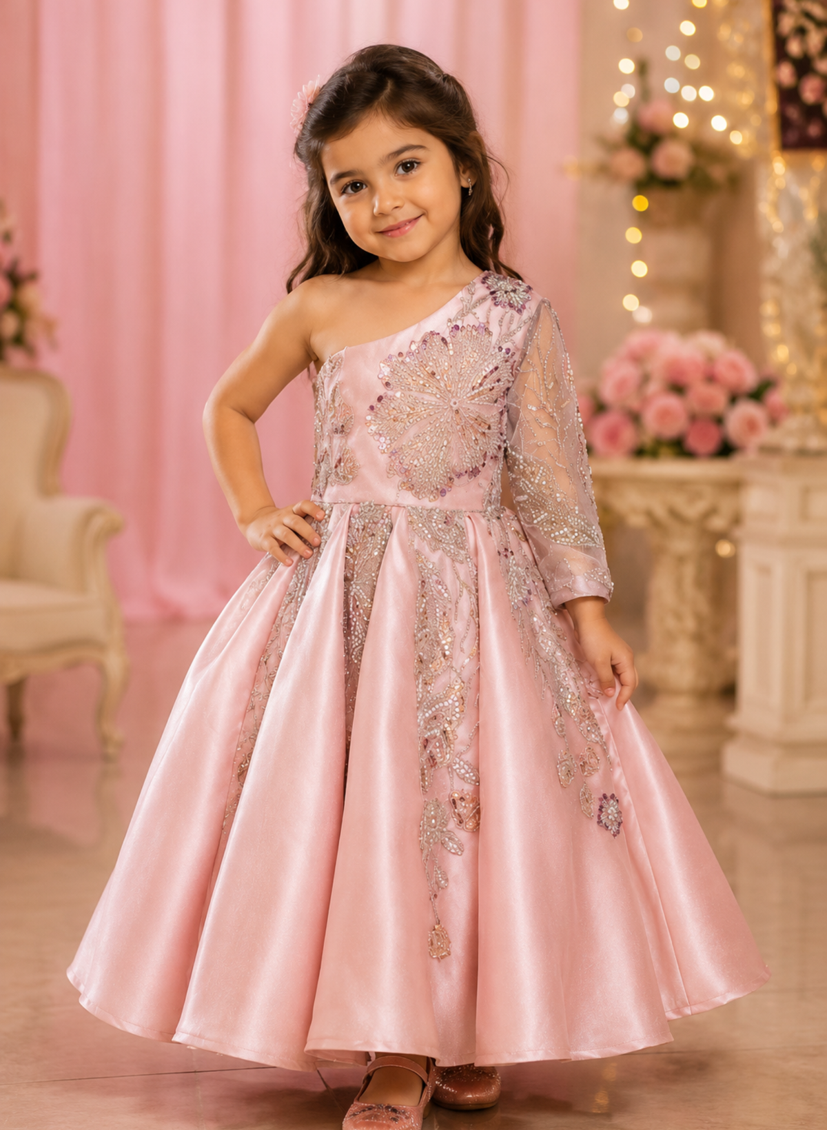 Designer One Off Shoulder Gown