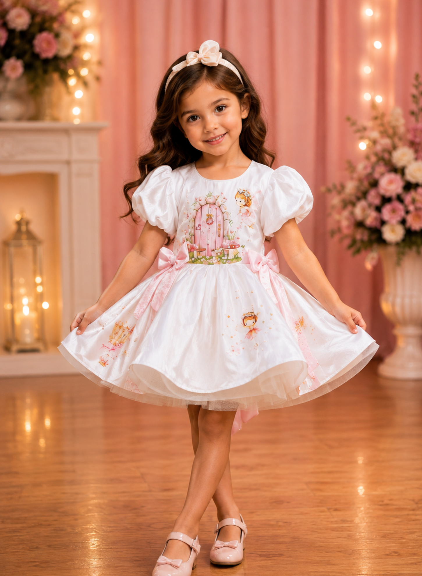 Girls Fairy Print Party Frock