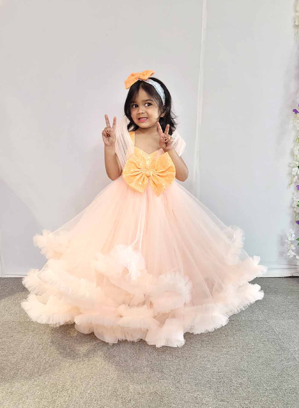 Light Orange Wiring Detailed Gown