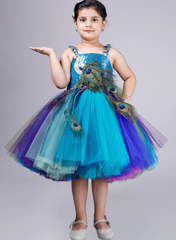 Peacock Theme Short Dress