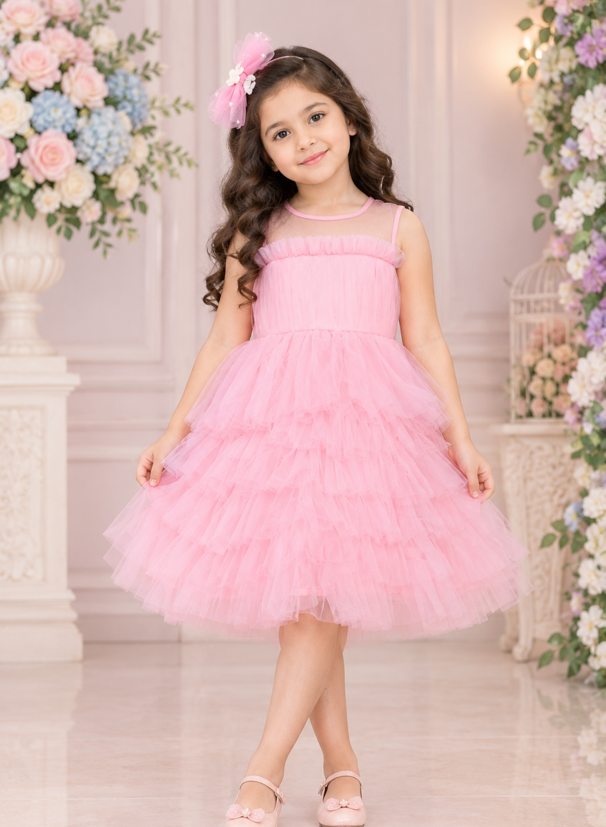 Baby Pink Ruffled Dress