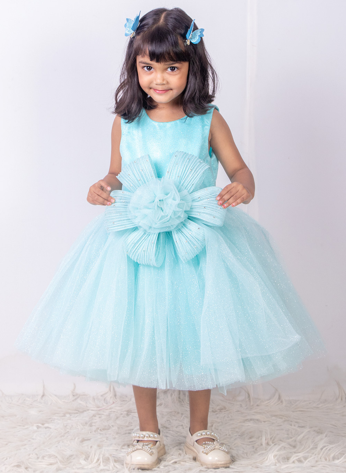 Sky Blue Wired Flower Dress