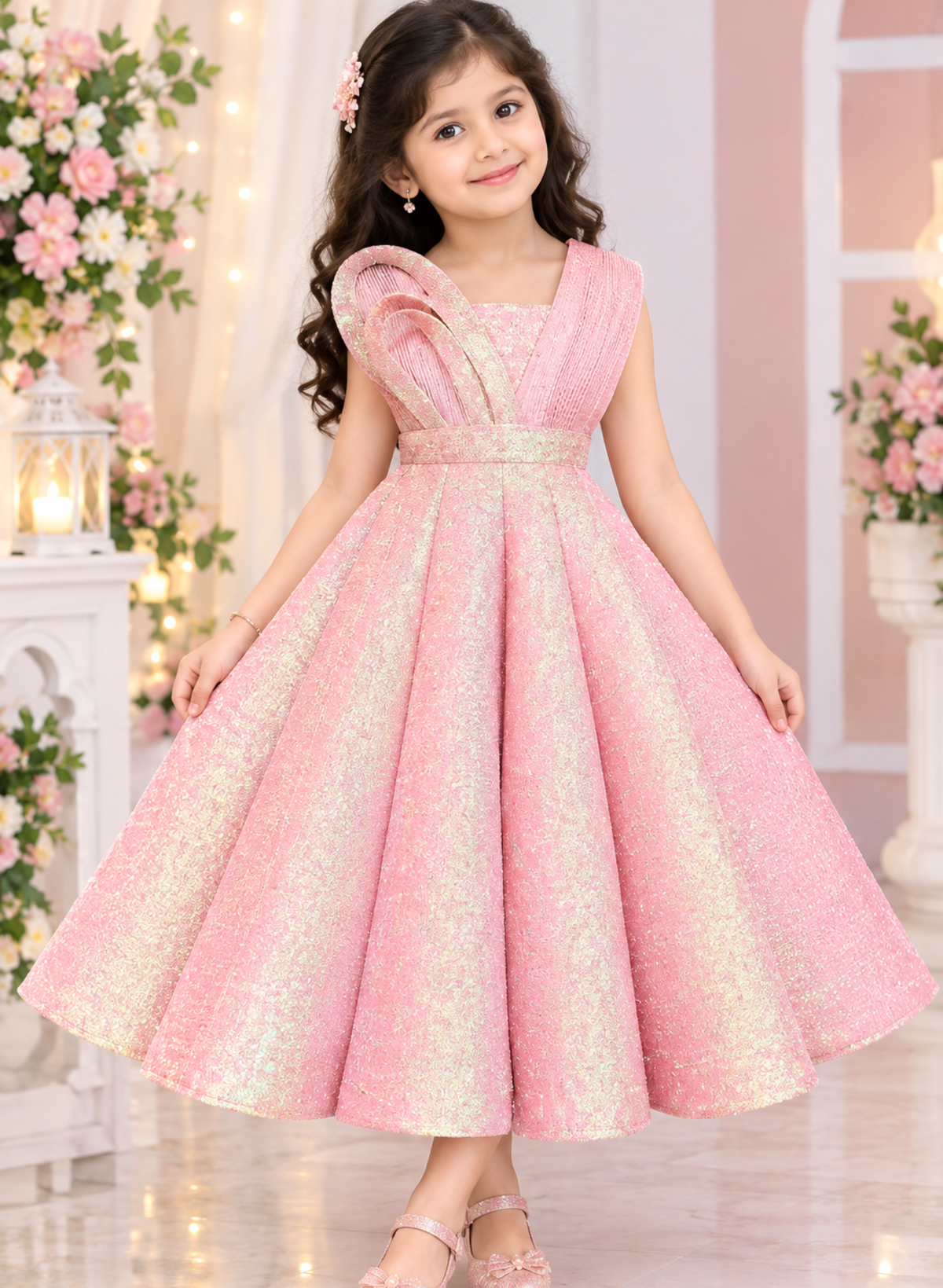 Peachish Gold Ball Gown