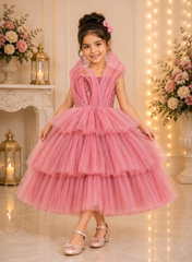 Peach Ruffled and Wired Gown
