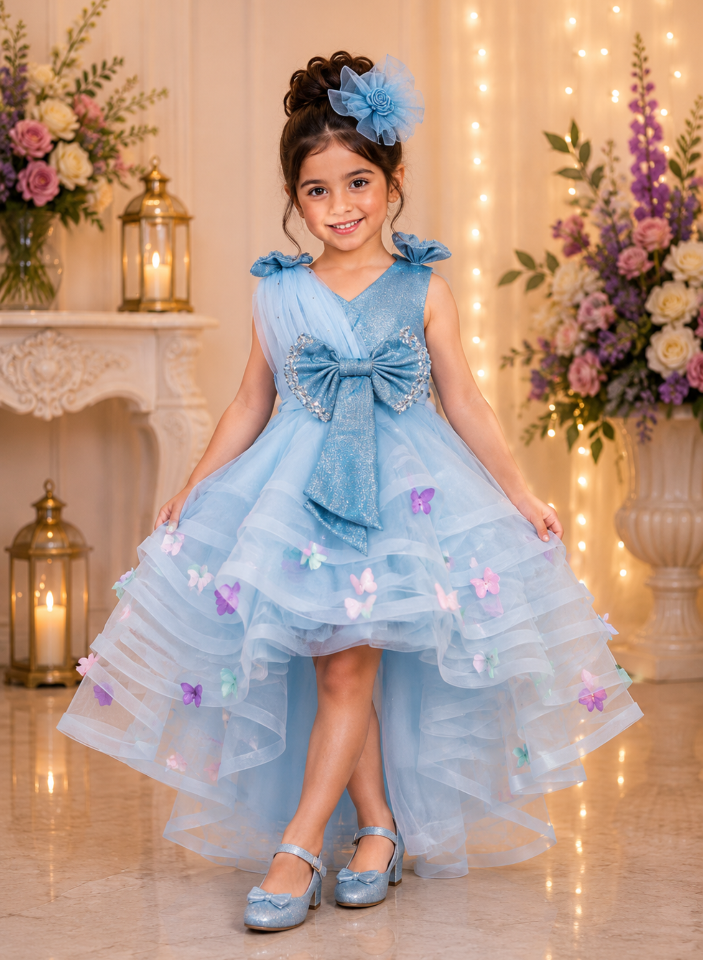 Powder Blue Butterfly Dress