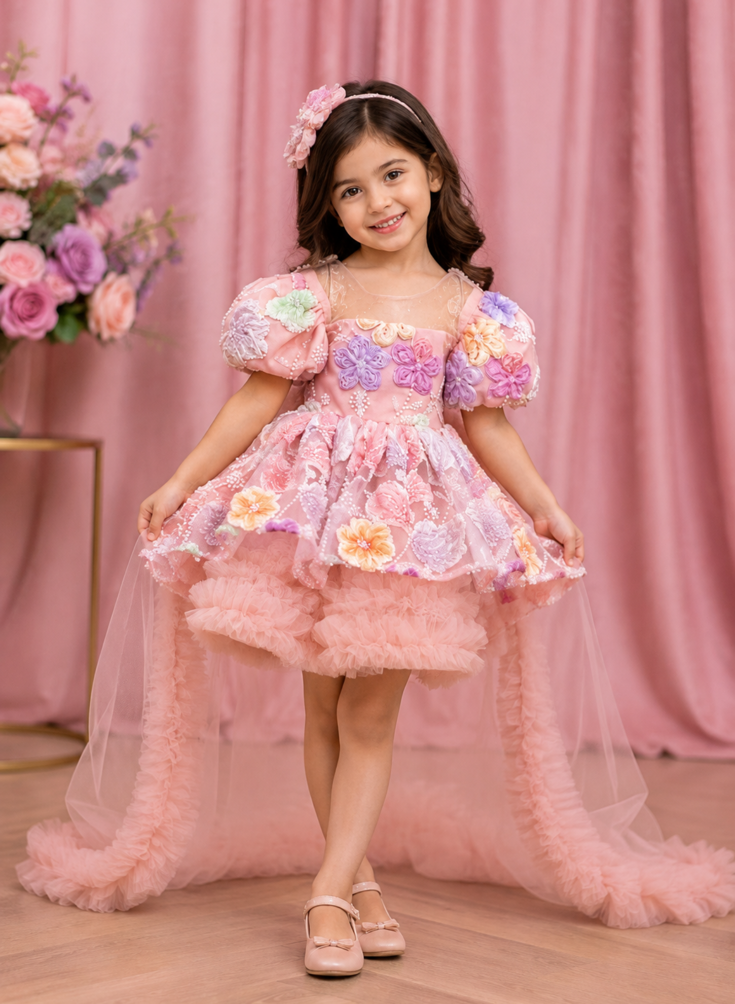 3D Flower Heavy Birthday Dress