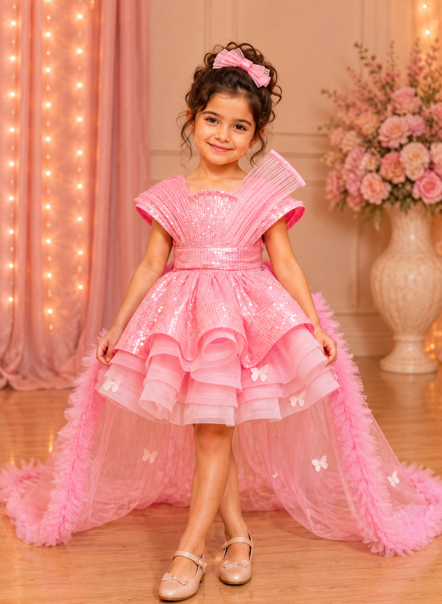Blush Pink Sequin Princess Frock