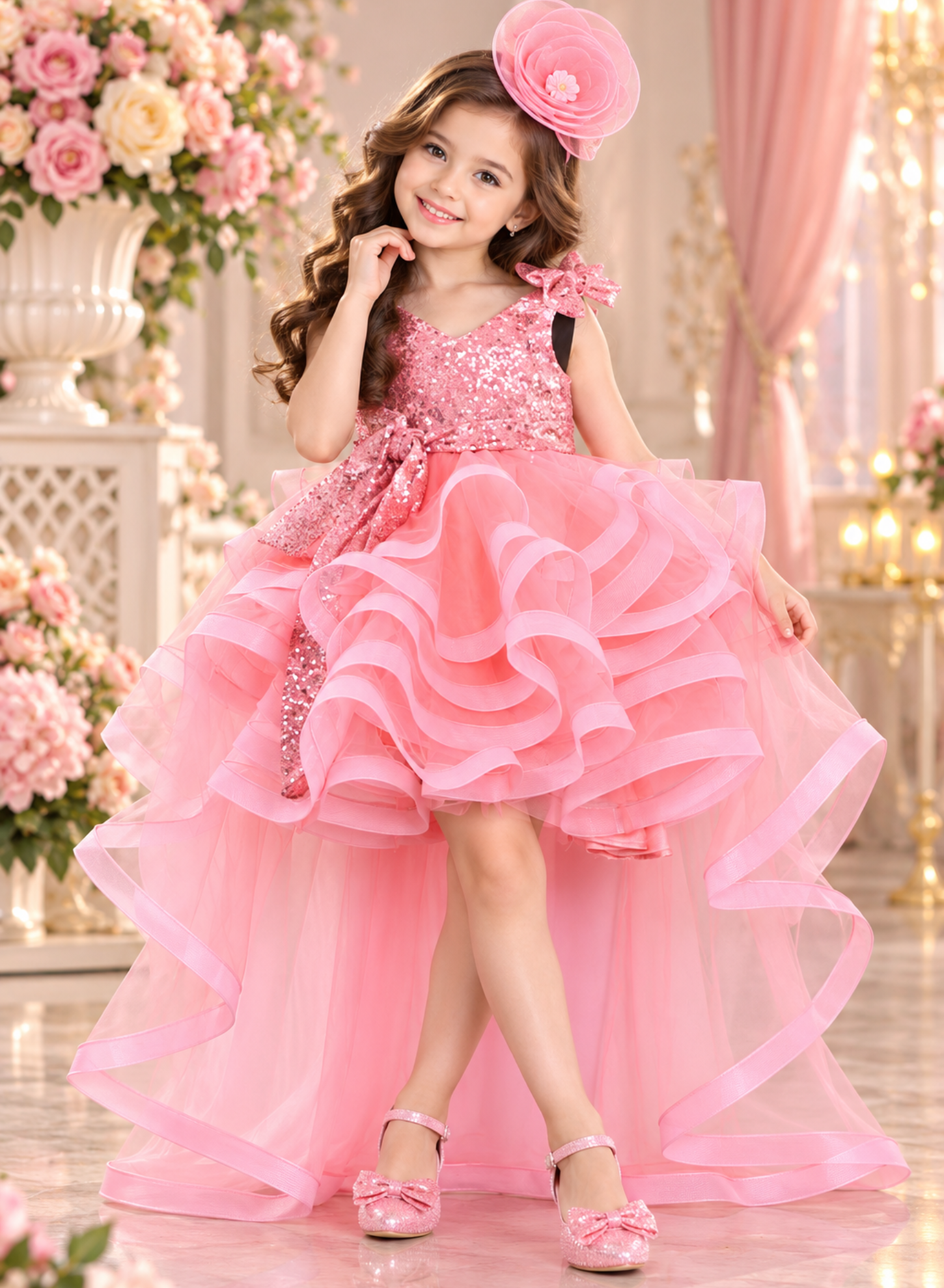Peach Little Fairy Dress with Trail