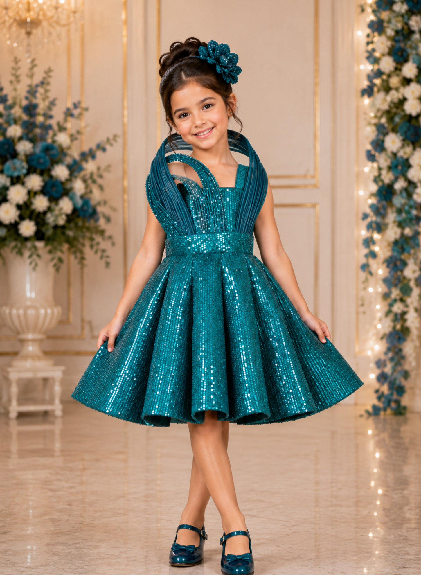 Teal Blue Princess Ball Gown