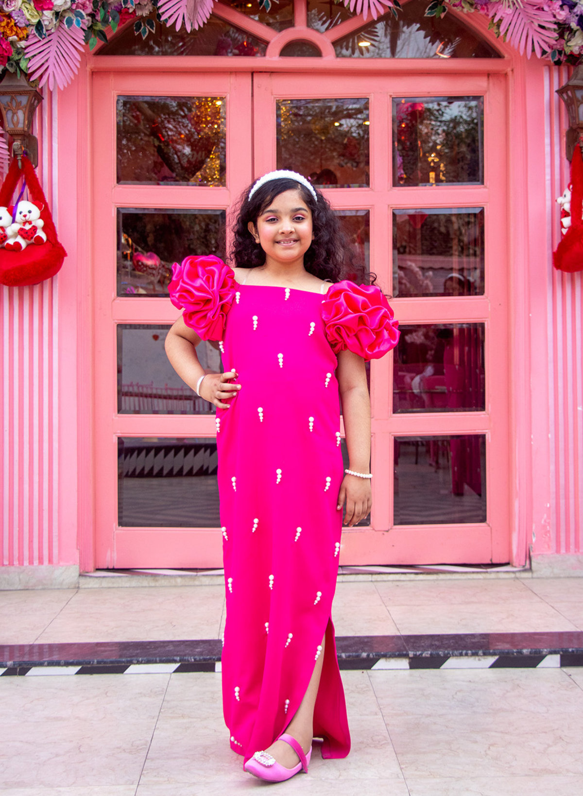 Magenta Pink Designer Straight Dresses