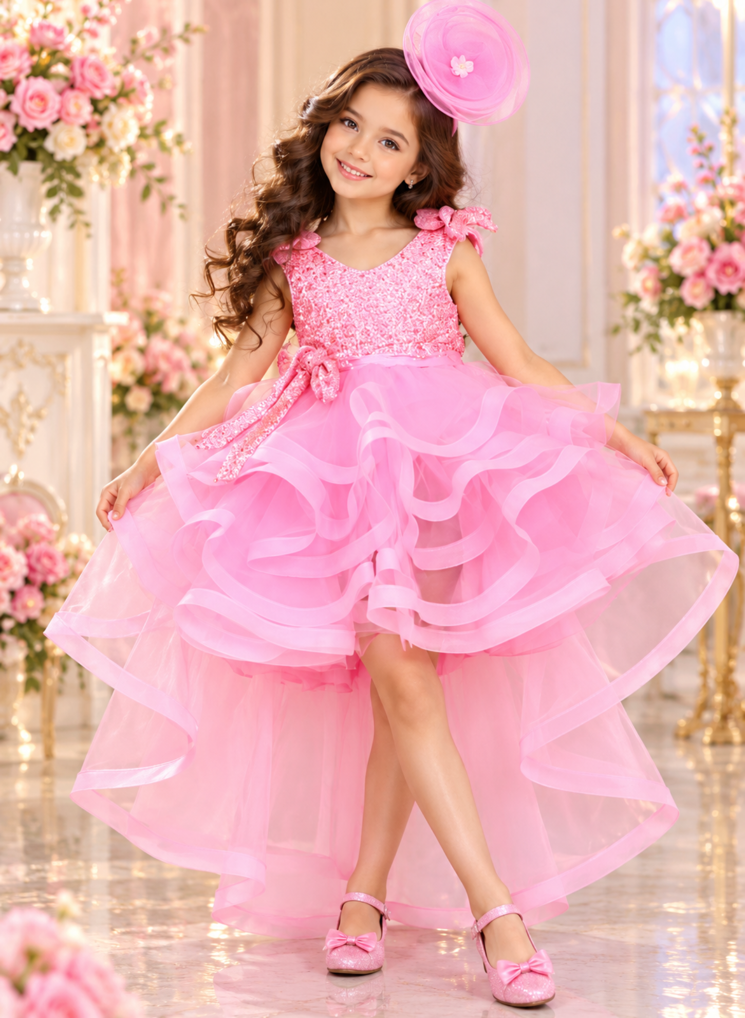 Baby Pink Little Fairy Dress with Trail
