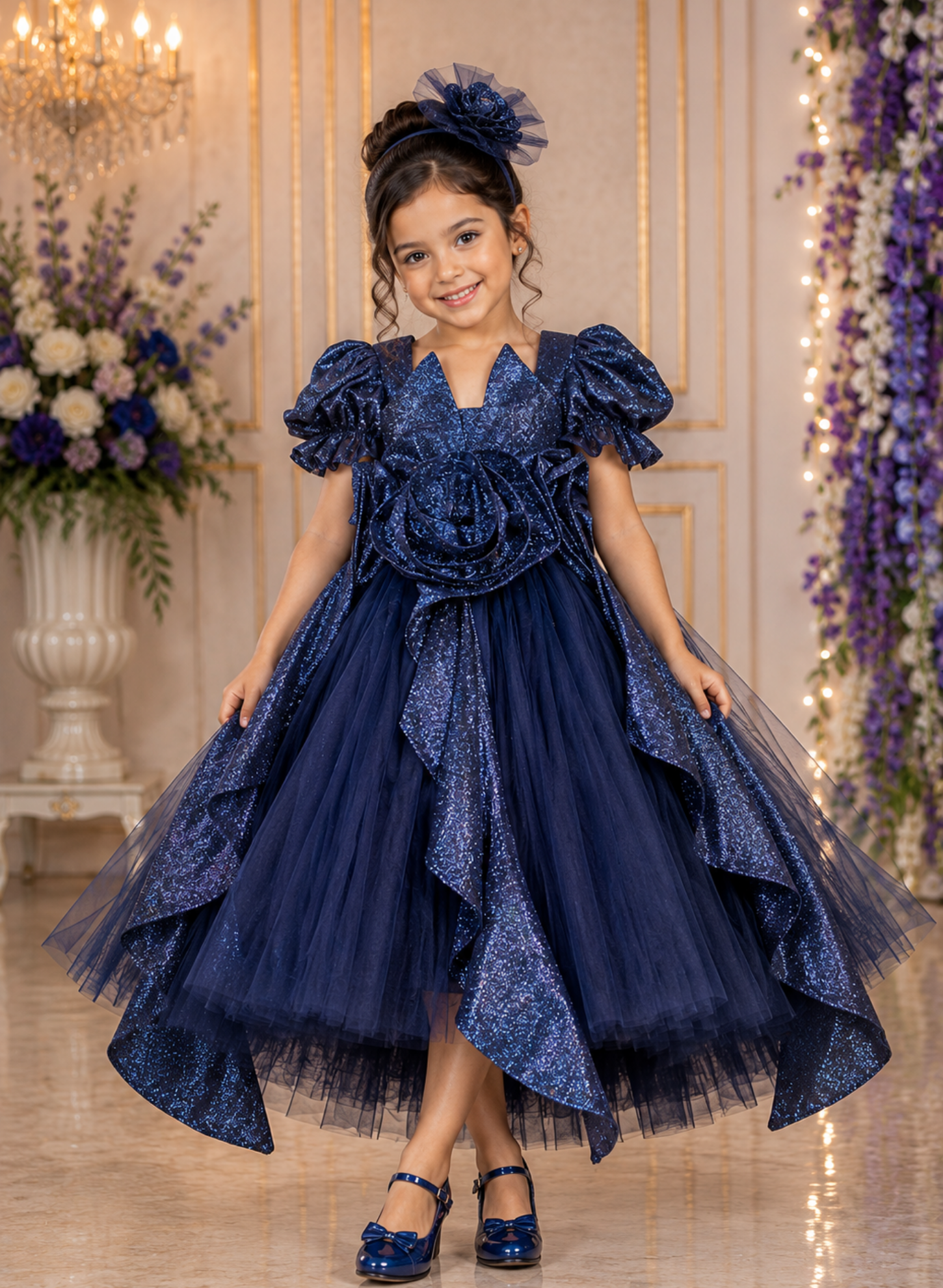 Navy Blue Princess Merida Gown