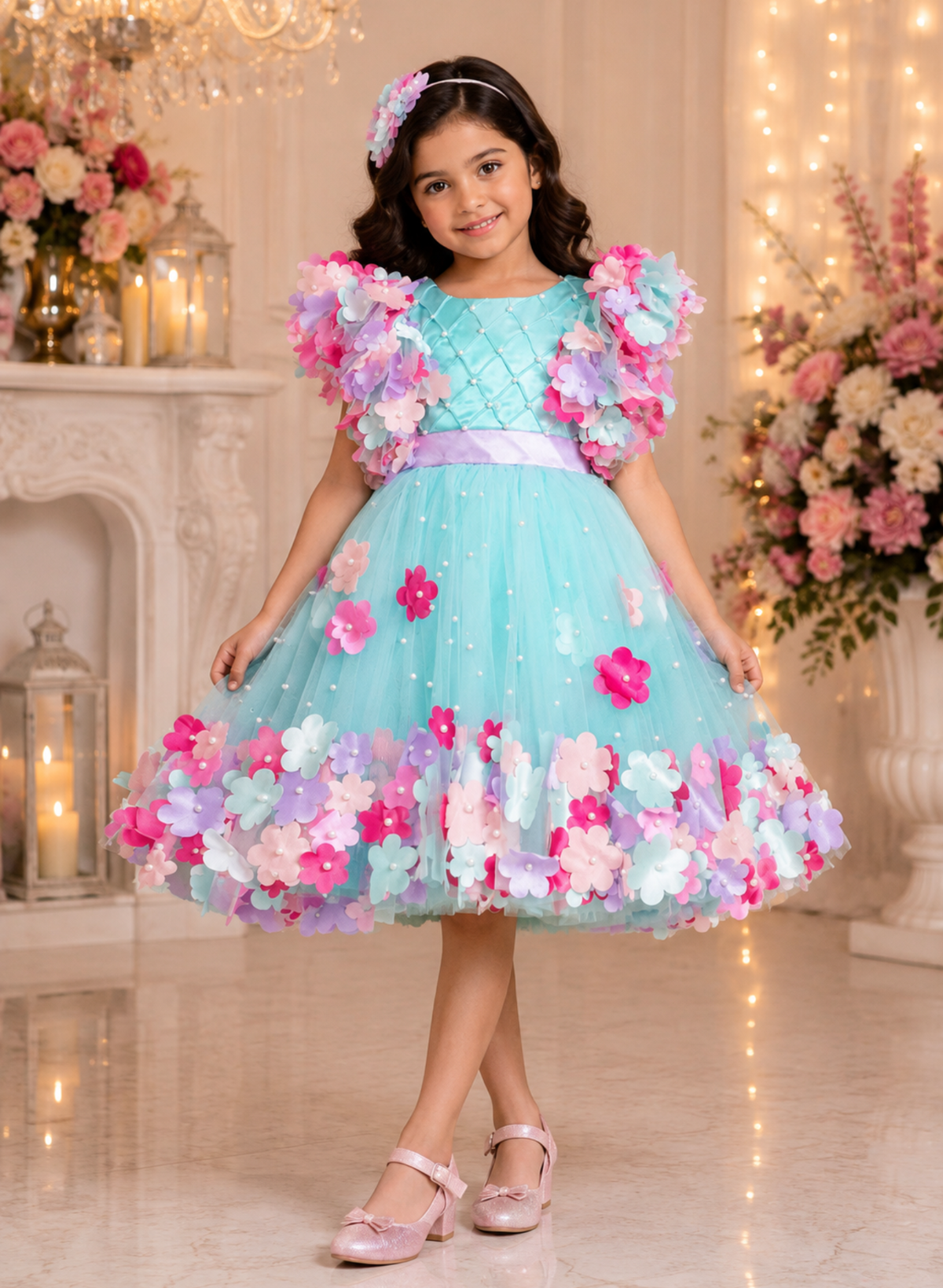 Sky Blue Garden Theme Dress