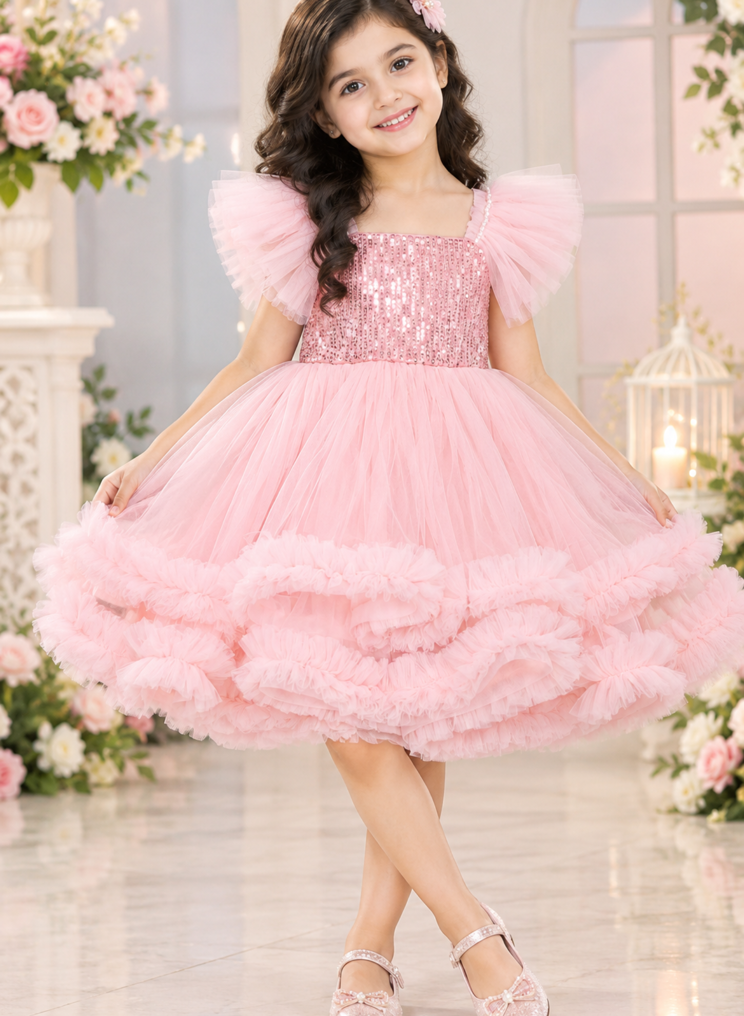 Blush Pink Ruffled Dress