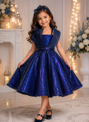 Navy Blue Zara Sequins Ball gown
