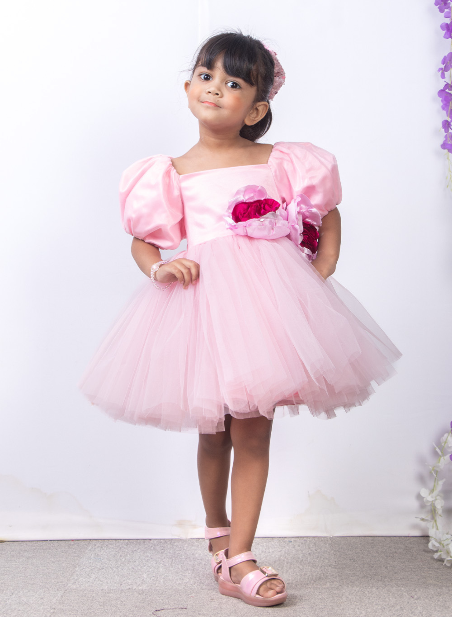 Baby Pink Flower Trail Dress