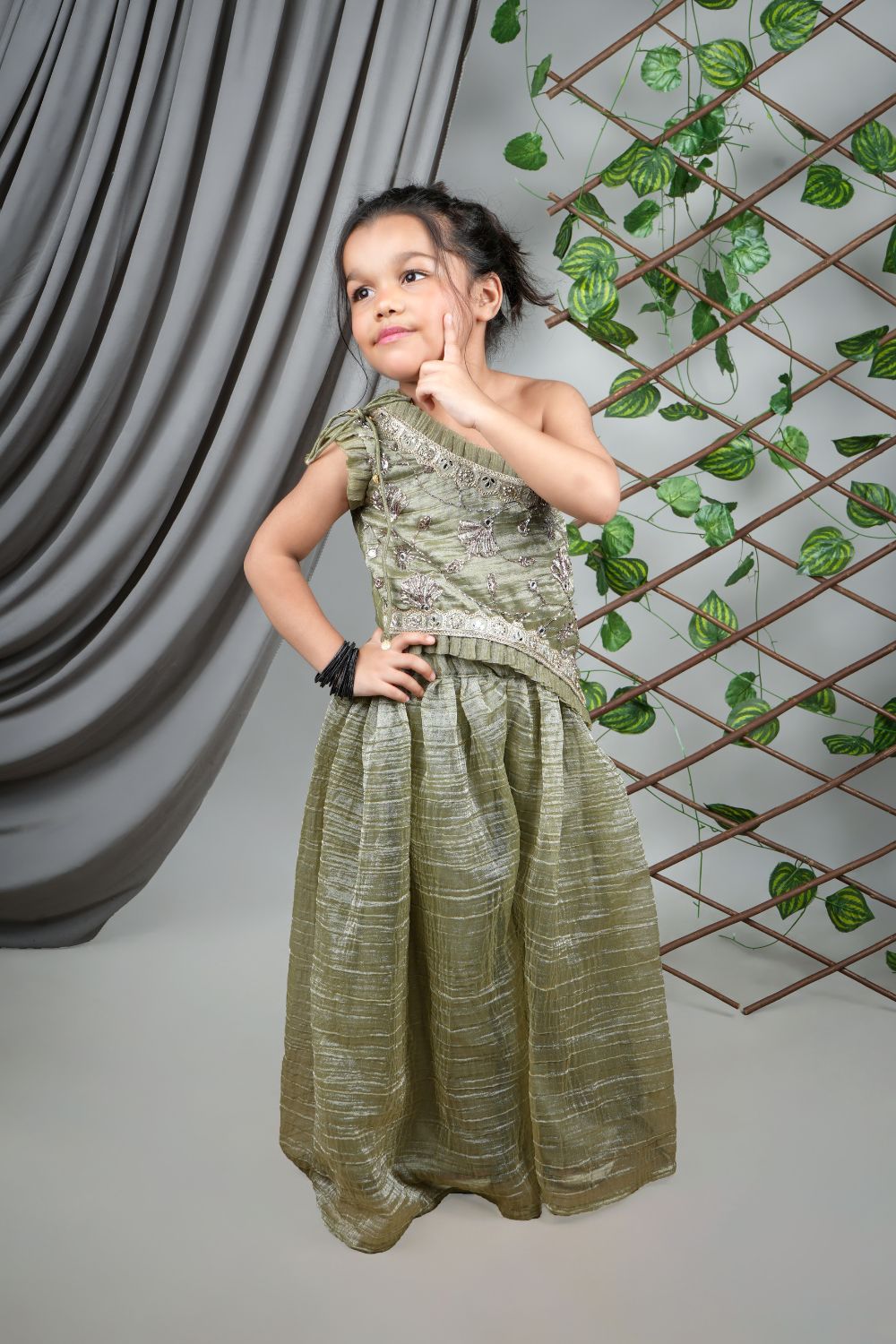 One Shoulder Indo Western Party Dress