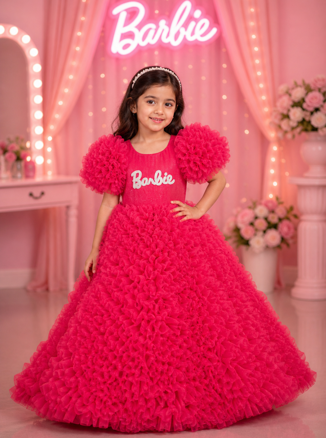 Barbie Ruffled Flare Organza Gown