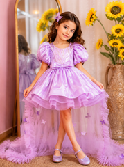 Lavender Butterfly Organza Dress