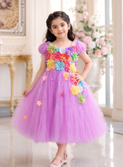 Lavender 3D Flower Gown